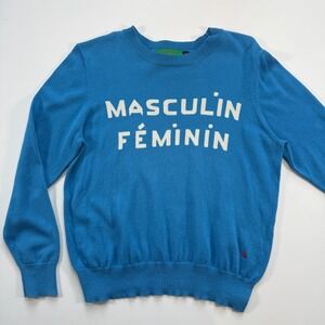 CLARE‎ V Masculin Feminin Knit Pullover Sweater Womens XS Blue Crew Neck